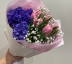 Букет из весенних тюльпанов, гиацинтов, гипсофиллы